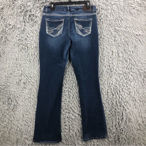Maurices Jeans Womens Size 7/8 Blue Whiskered Straight Leg - Picture 1 of 10